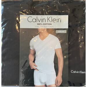 M2-96 CALVIN KLEIN NWT Men's VNeck TShirt 3PACK 100% Cotton XL
